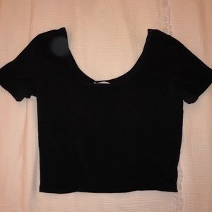 Black T Shirt Crop Top